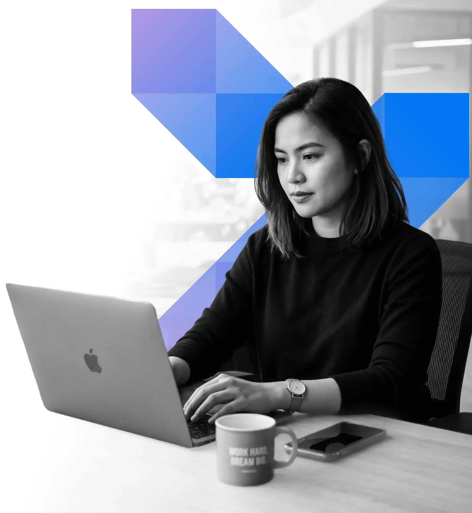 A young professional banking online on her laptop — digital banks and digital lenders segment